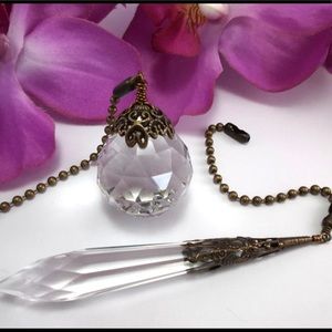 Crystal lamp / ceiling fan pulls (set of two)